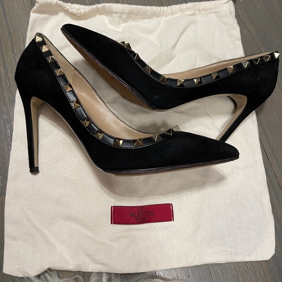 Valentino rock stud 100 suede pumps - Picture 2 of 8